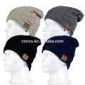 PK18ST020 câble tricotant chunky beanie chapeaux sans fil écouteurs chapeaux